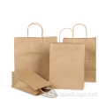 Bolsas de papel de regalo recicladas desechables con mango de giro